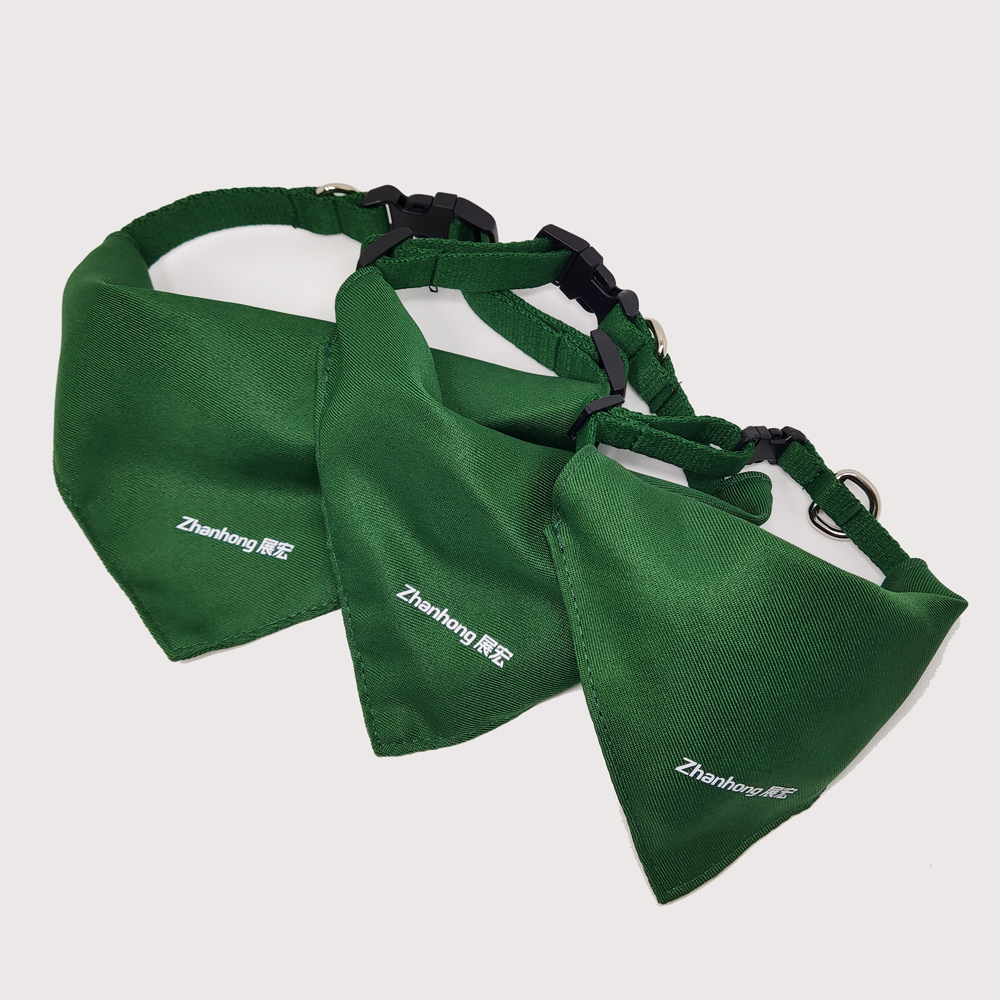 绿色纯色酷围脖单色印刷宠物三角巾