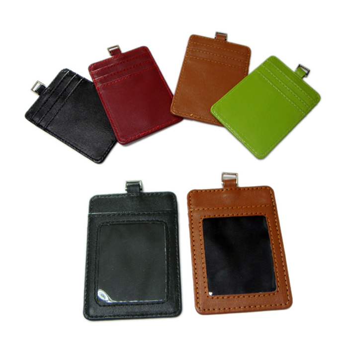 Leather business card case badge holder lanyard manufacturer lanyard attachments