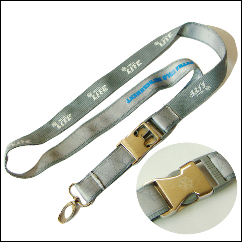 High quality bottle opener with double purpose cord printed neck strap