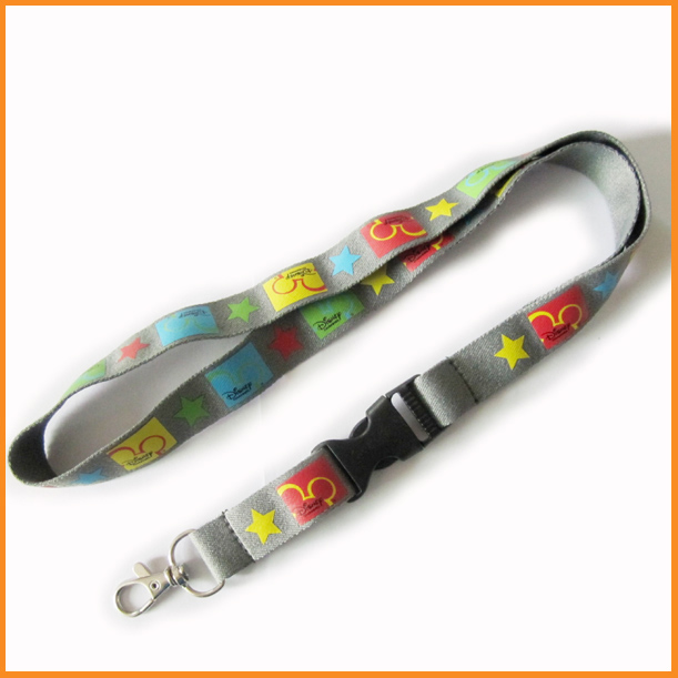 Making badge holders multi colored imprinted polyester neck lanyard