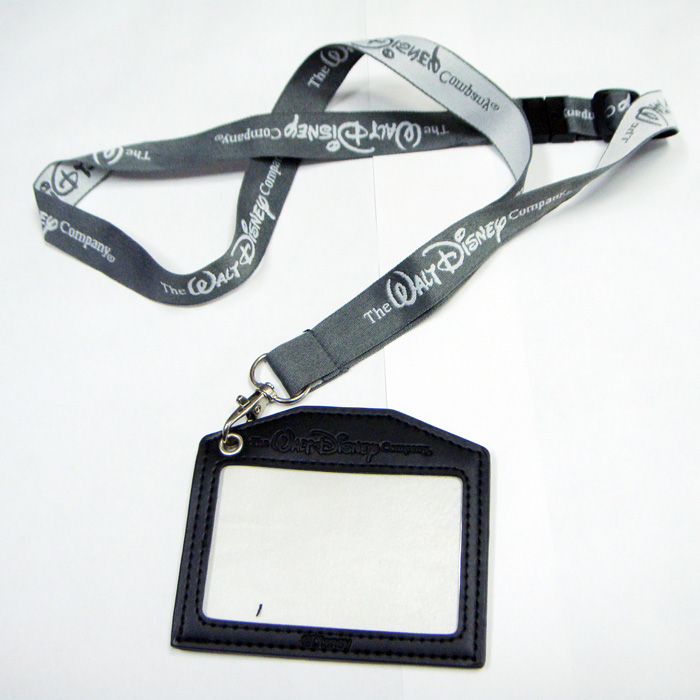 Leather name badge holders woven custom logo necklace lanyard