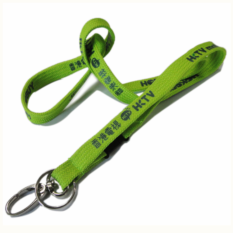 Green color polyester tubular neck lanyard with PVC card holder 