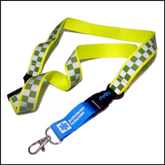 Bulldog clip ID card holder reflective and polyester custom neck lanyards strap