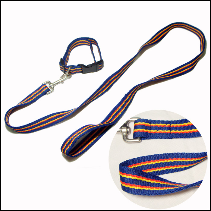  Top quality thick woven polyester big dog leashes and collar