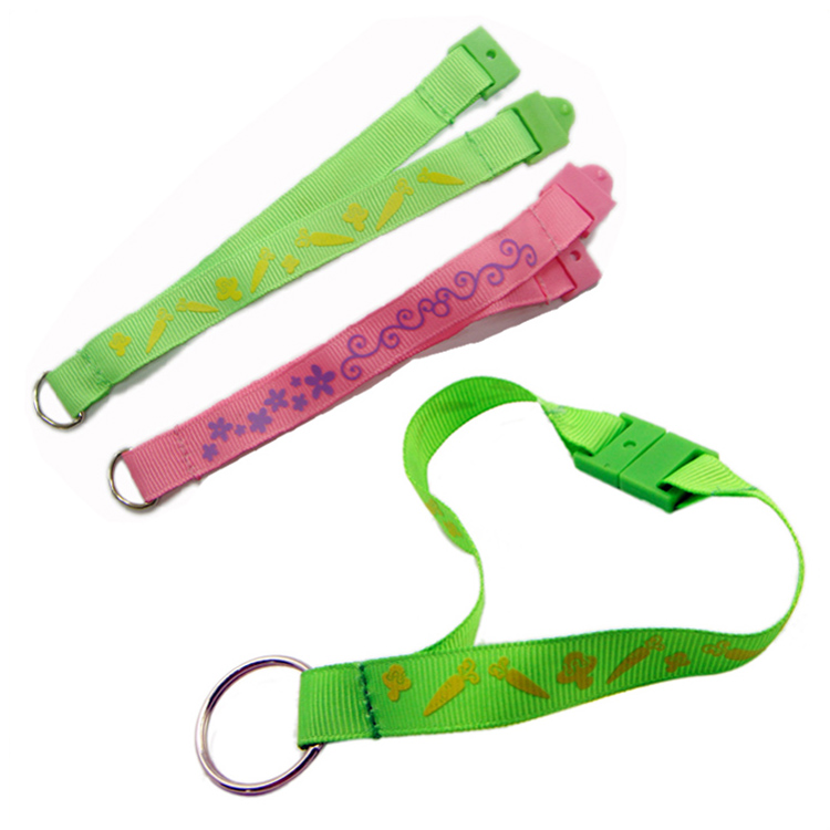 Color safety buckle design logo polyester satin ribbon for promotional gift