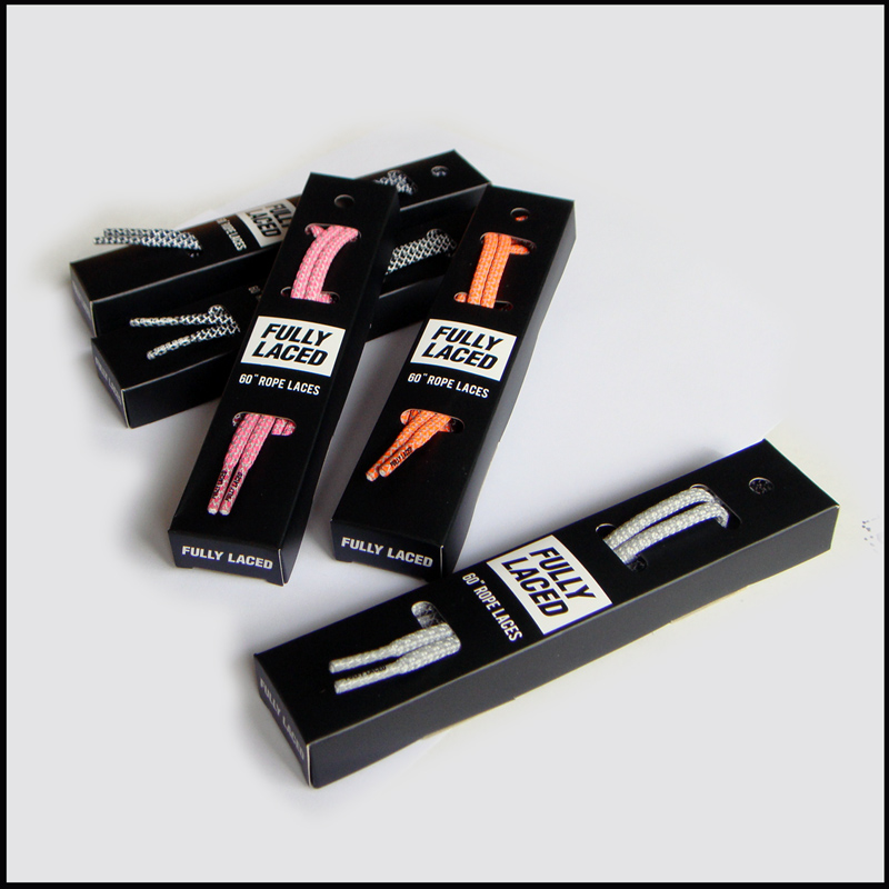 Retail promotional gift shoelaces black Carton paper Packaging
