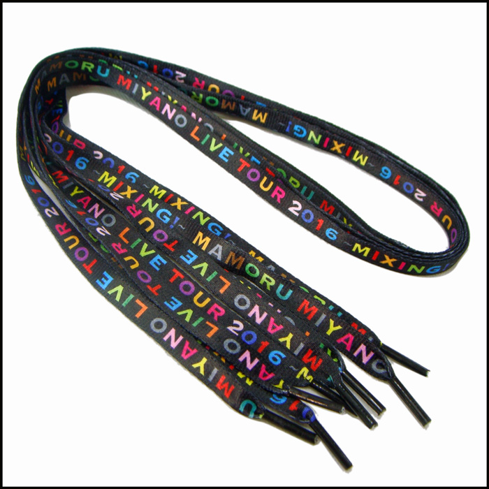 Custom sublimation printing green polyester shoelaces flat tags
