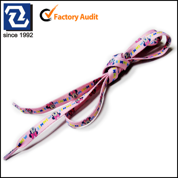 Animation sublimation printing blue polyester shoe laces