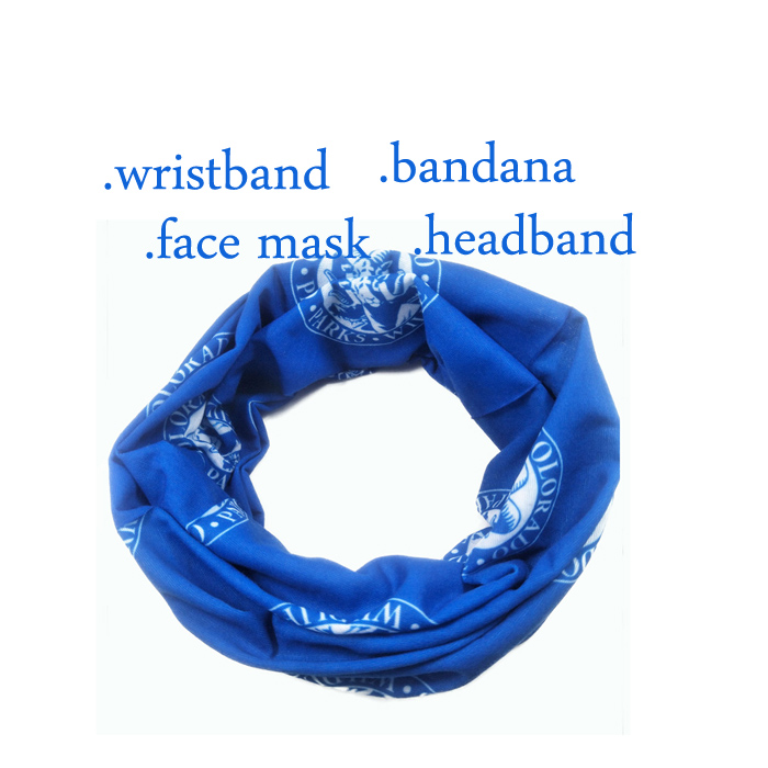Cheap blue custom tube logo bandanas neckerchief for sale