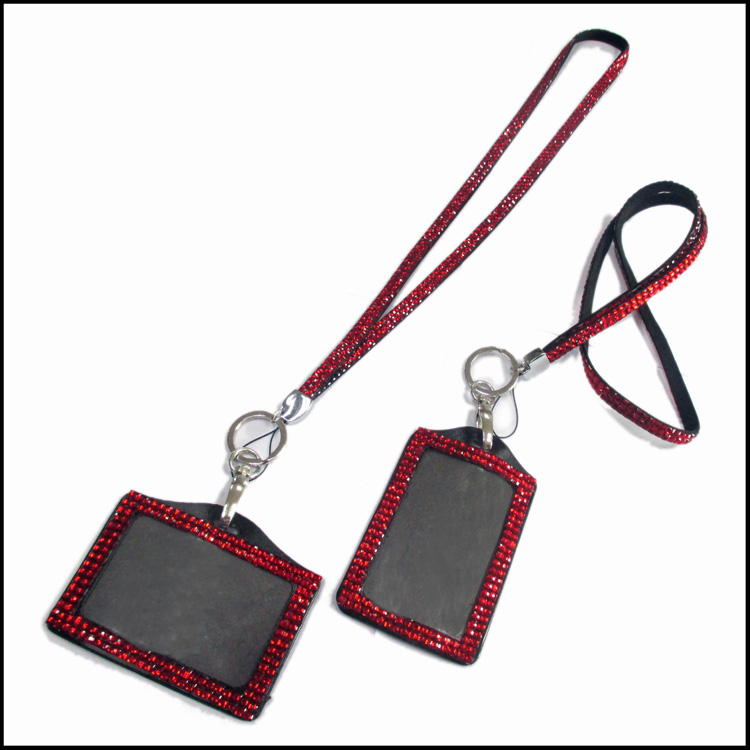 Rhinestone Id badge holder with neck lanyards