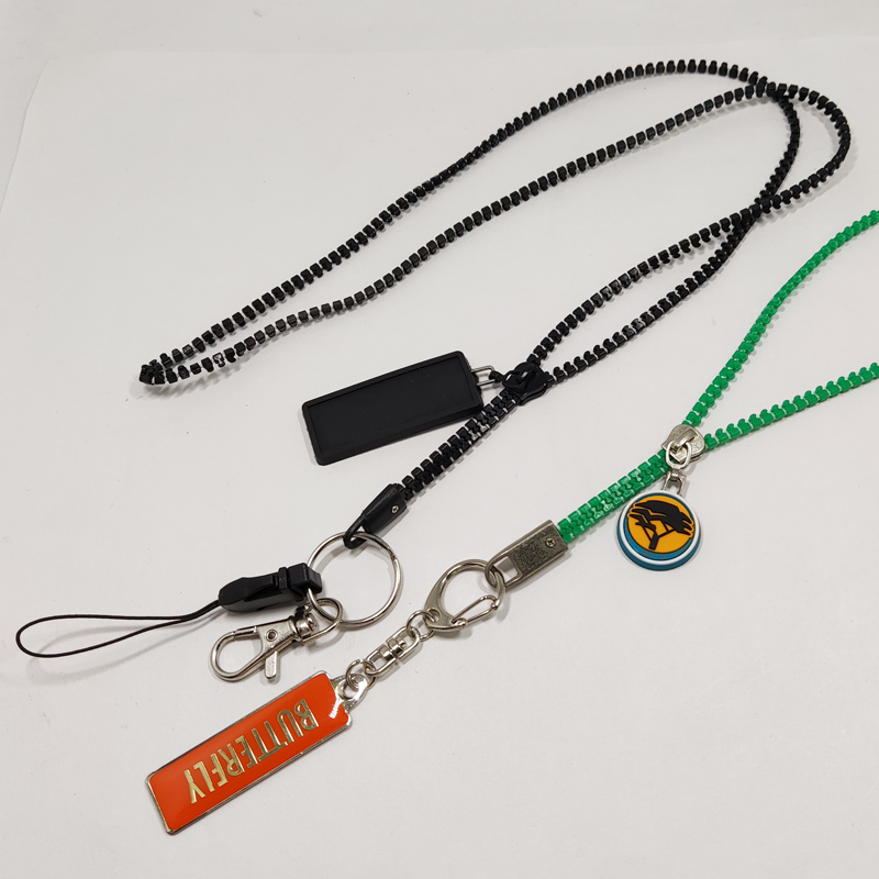 Zipper badge holder neck straps for promotional gift