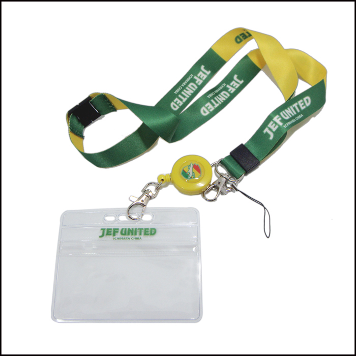 Polyester sublimation lanyard roll with PVC card holder