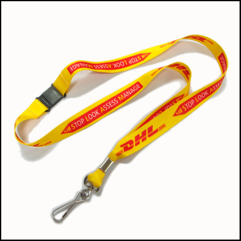 Yellow supplier sublimation neck lanyard with campany brand logo