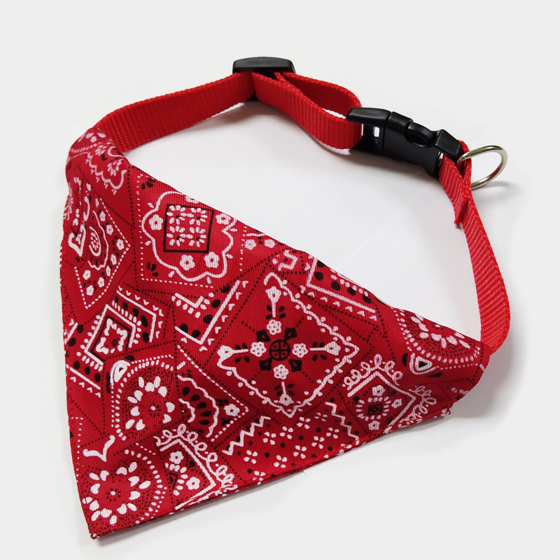 Custom personalized paisley fabric luzury brand custom logo pet bandana dog scarf collars