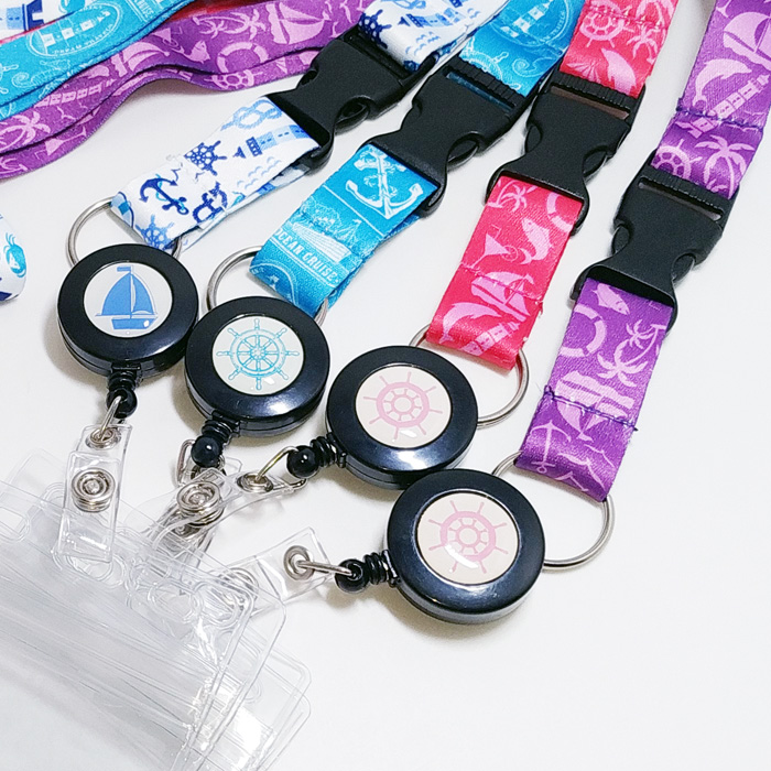 Colorful cheapest polyester sublimation plastic id transparent pvc lanyard roll tobe yoyo and card case holder