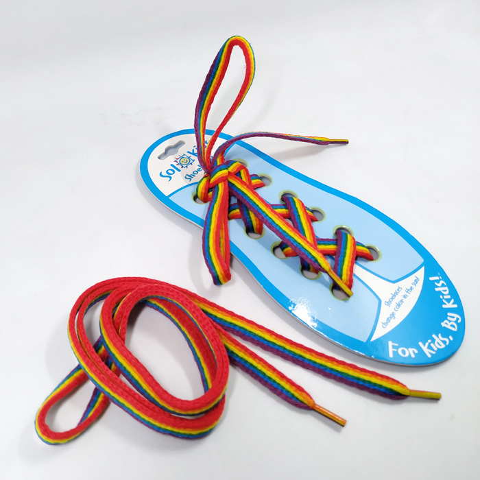 Ladies slippers rainbow colorful shoes laces sets women chest shoelaces