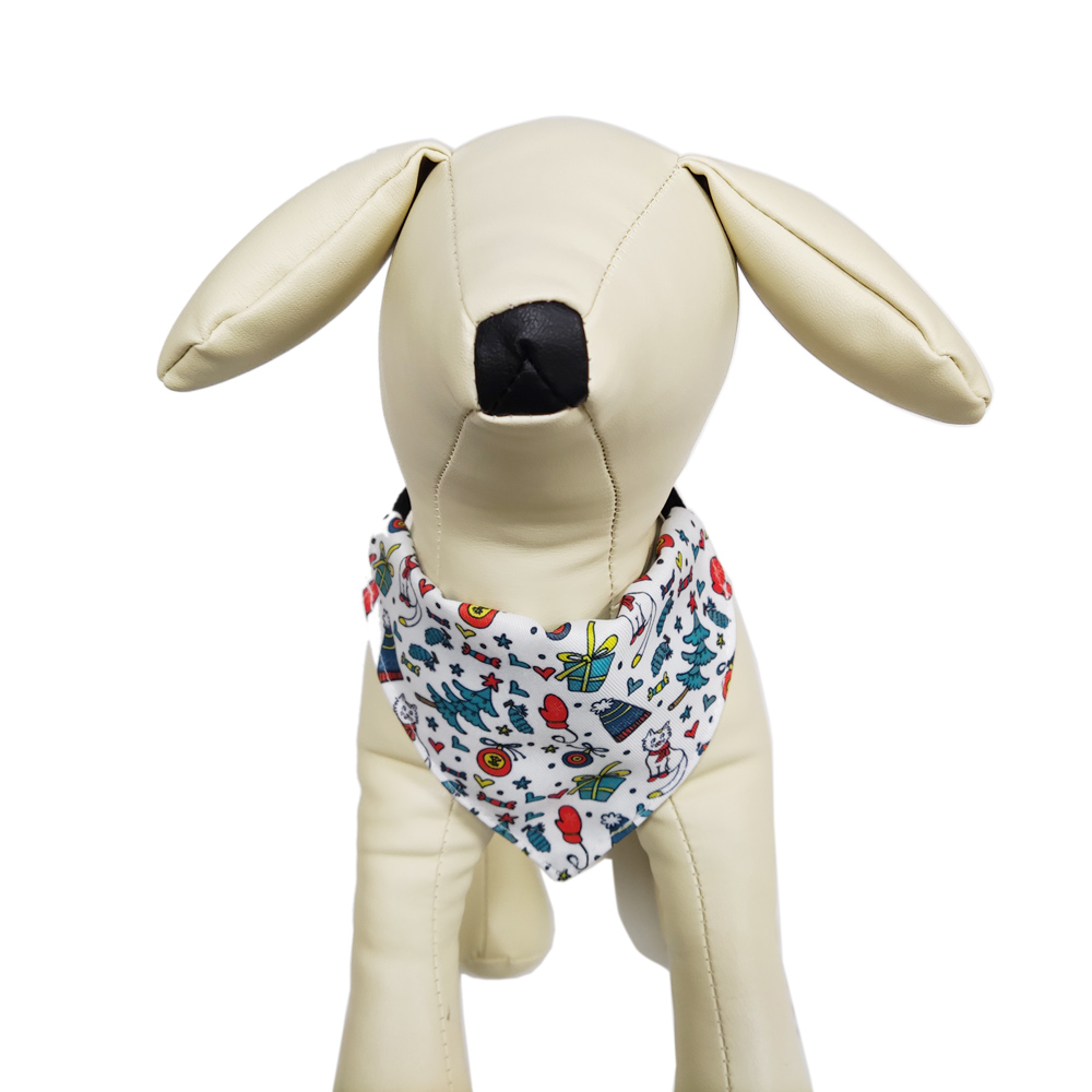 White christmas logo supplies Puppy cute cat collar fabric scarf bandana set