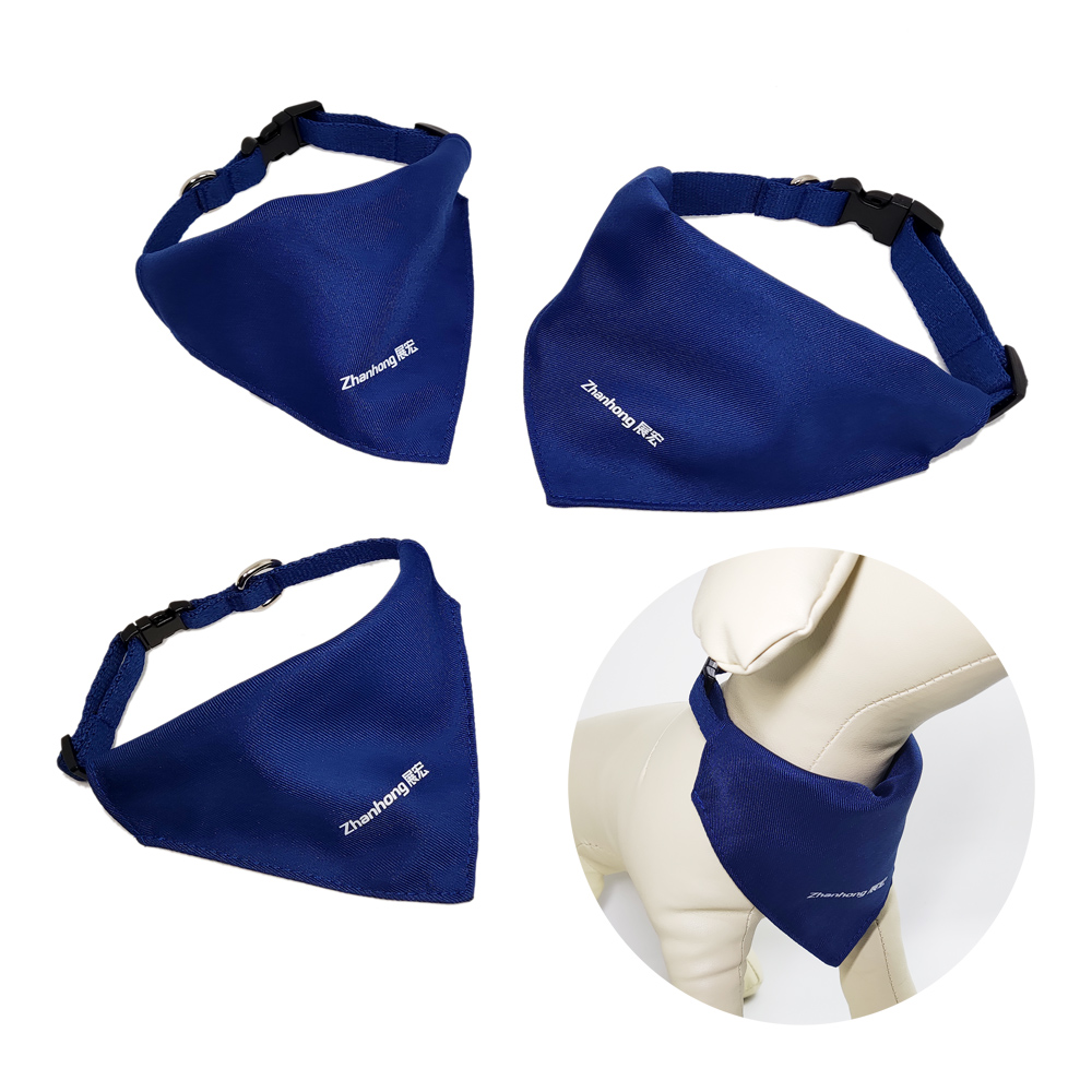 Wholesale blank collar blue cotton soft comfortable plain dog scarf bandana