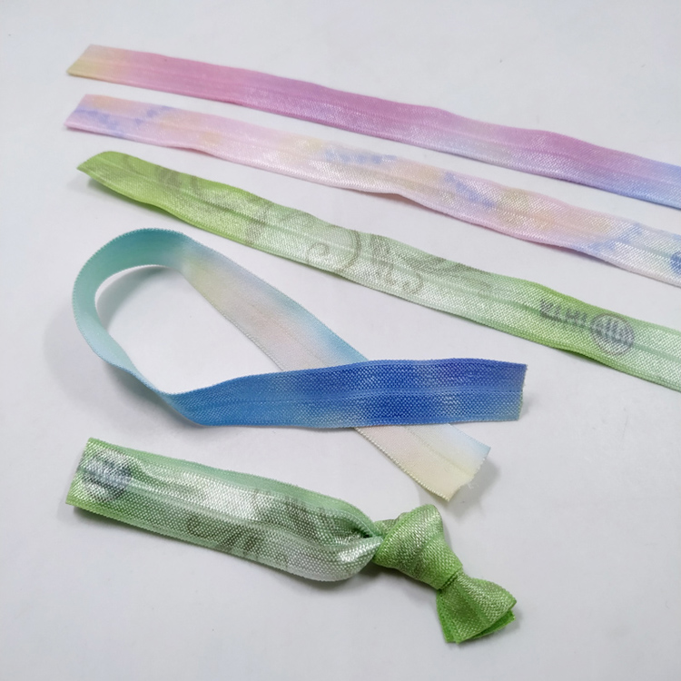 Sublimation custom logo elastic knot rope ceiling tie hairband green nautical rope knot hair band