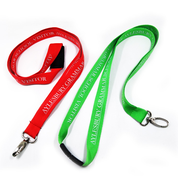 Personalized printed id safety harness clip polyester lanyard necklace black breakaway plain hook card holder suppliers