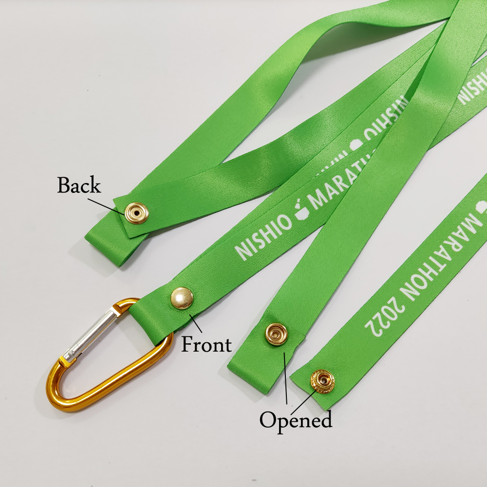 Polyester sublimation printed logo hotel badge id card holder neck rope lanyard with snap fasteners