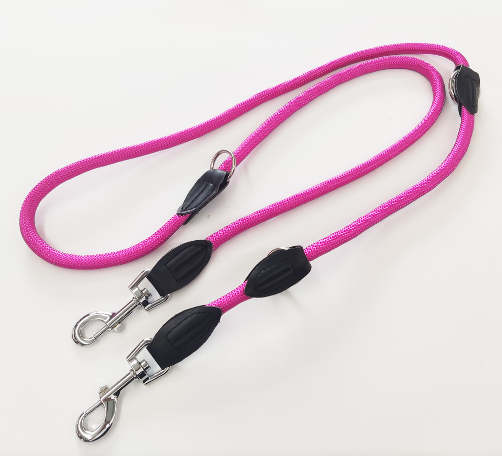 Multi-function two large heavy duty clasp durable training leashes