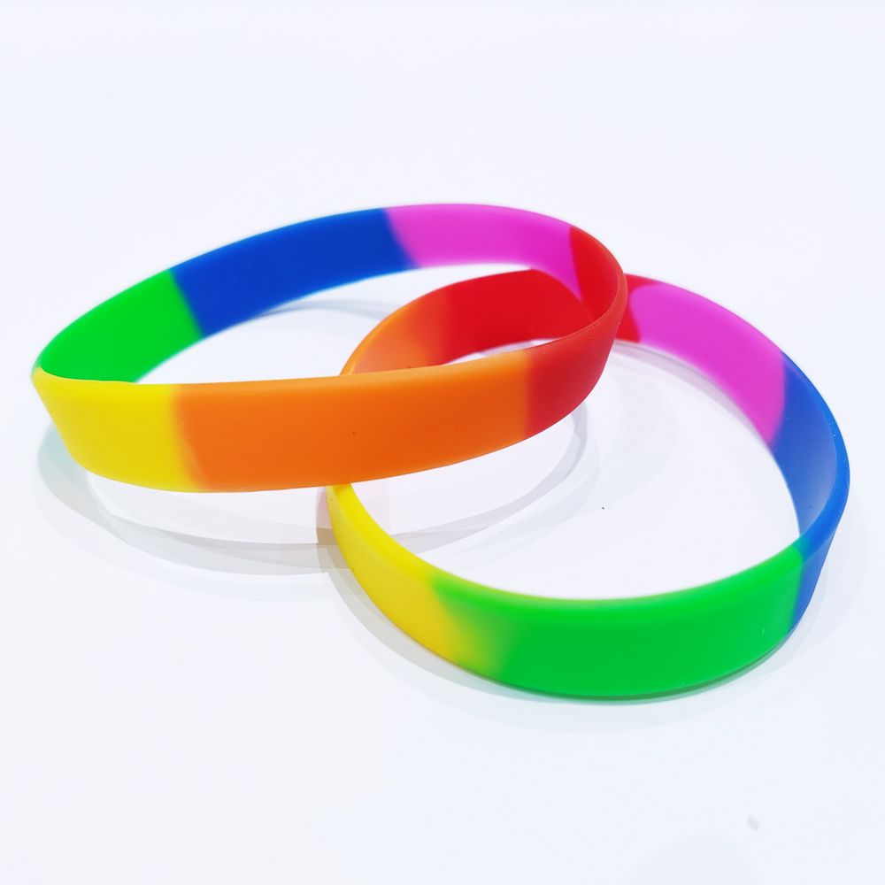Rainbow colorfuls silicone wristband