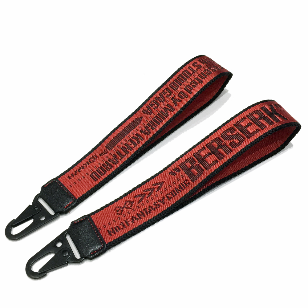 Tactical Short Strap Key Ring Nylon Woven Logo Wristlet Lanyard Keychain