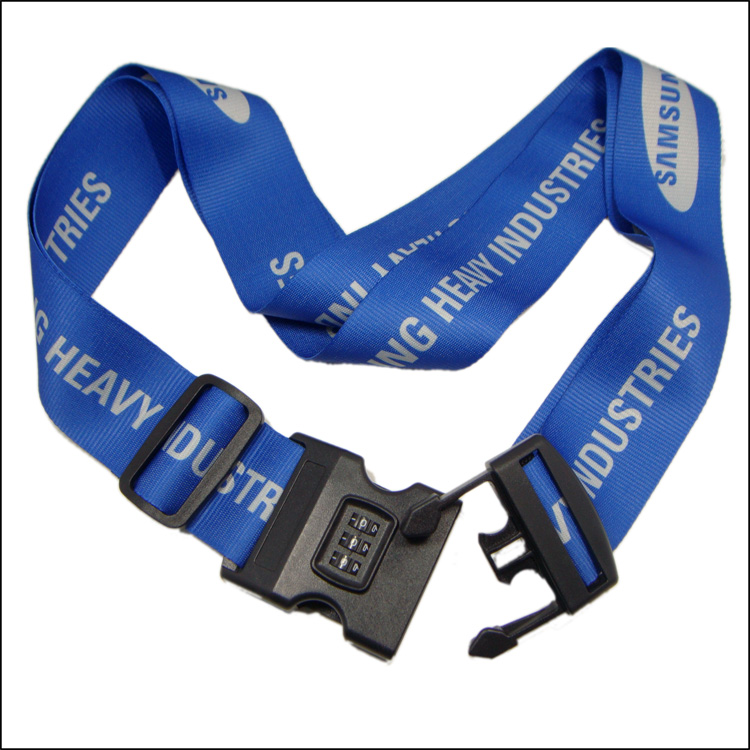 samsung蓝色经典带密码插扣安全耐用的行李箱绑带打包带