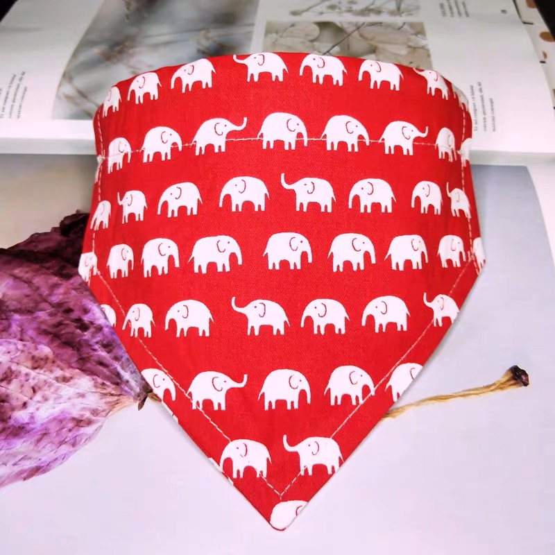 红色丝绸手帕设计杜拉格三角巾狗圈围巾