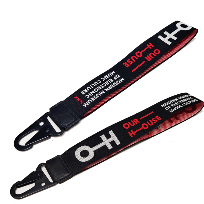 手腕钥匙挂绳机织提花图案短钥匙挂绳涤泷腕带绳