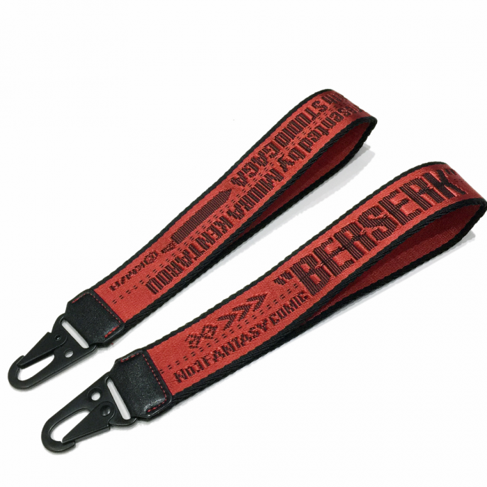 时尚高档皮连接加宽尼龙提提花钥匙带